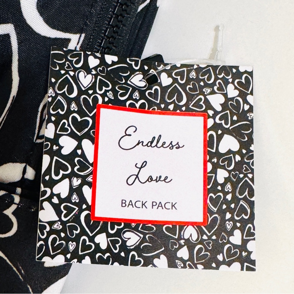 NEW BRIGHTON Endless Love Black white Hearts Women’s Backpack - Picture 10 of 16